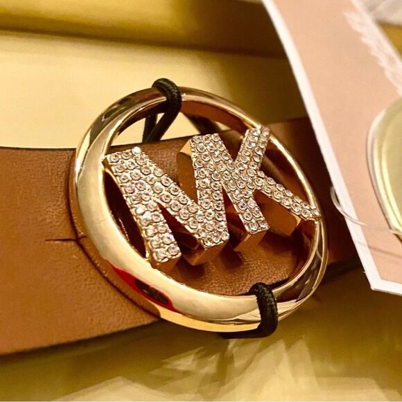 MICHAEL Michael Kors Brown Belt Pave Gold Logo Gift Box - Picture 2 of 9